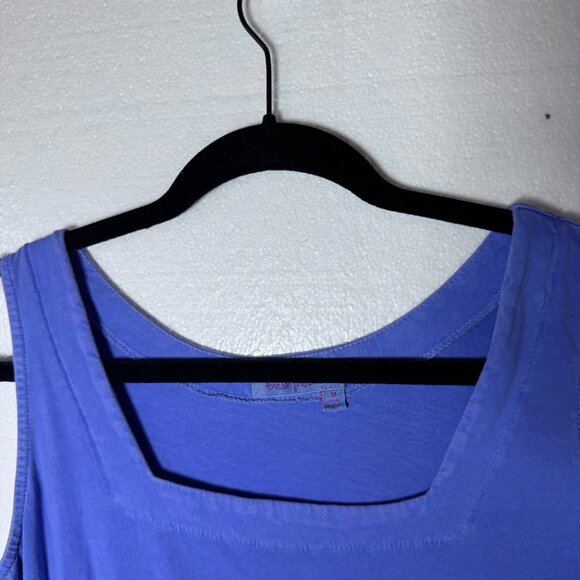 Fresh Produce Womens Medium Blue Maxi Dress Sleeveless Square Neck Beach Cotton - Picture 9 of 11